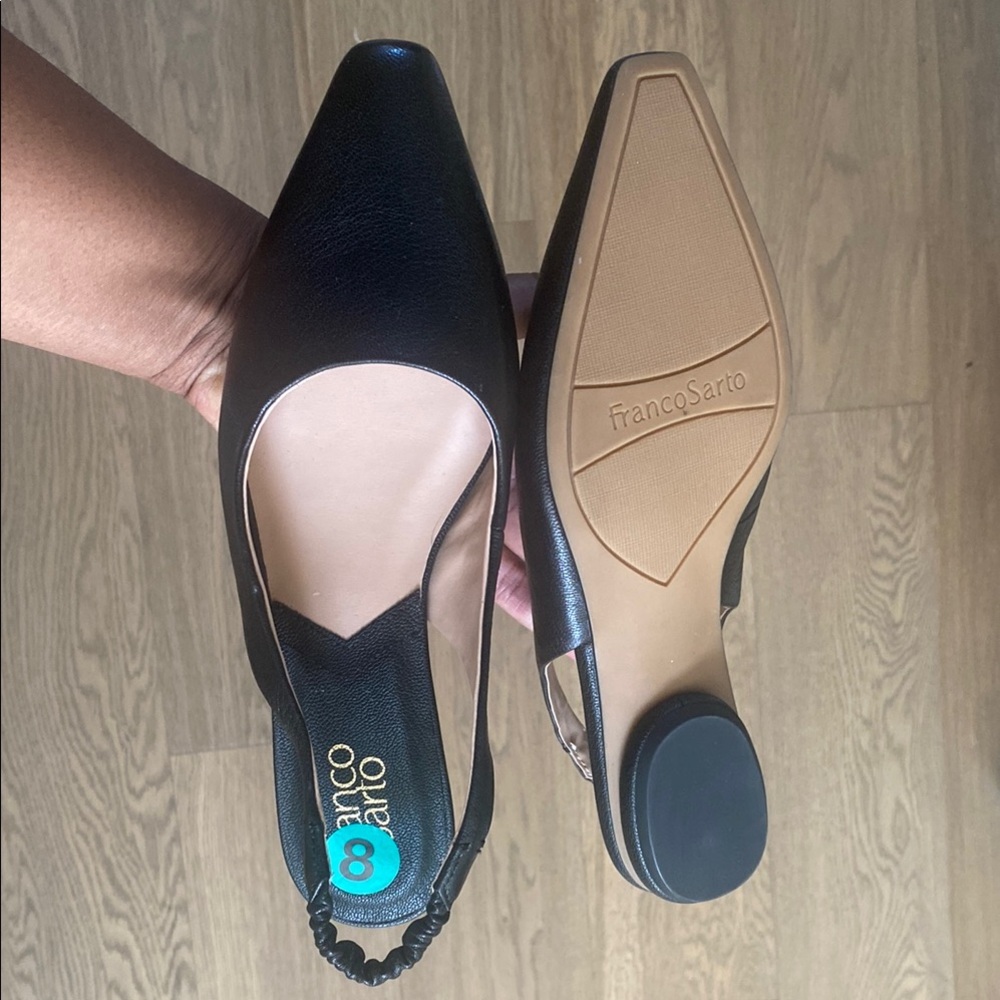 COPY - Franco Sarto Black Elegant Sling back Flats